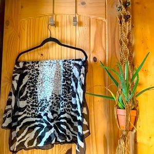 Vintage huge silk Anne Klein animal scarf!